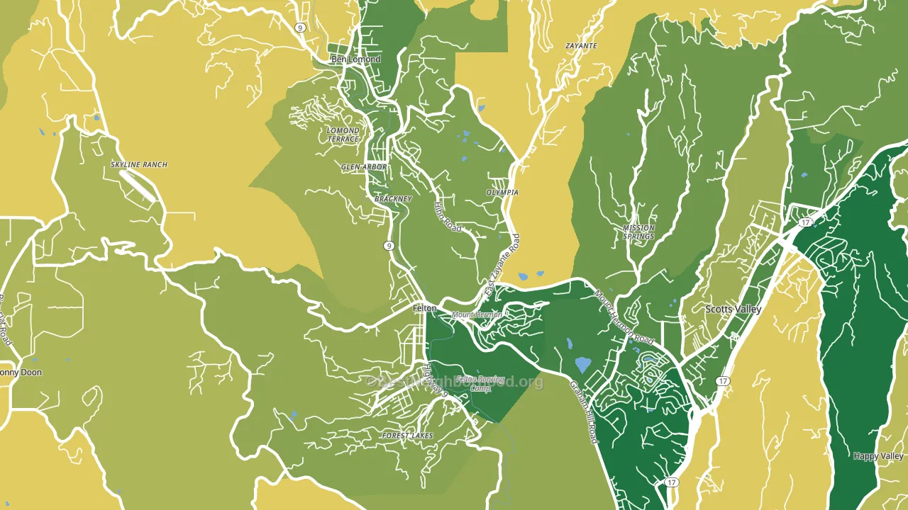 95018, CA block-group voter-turnout map