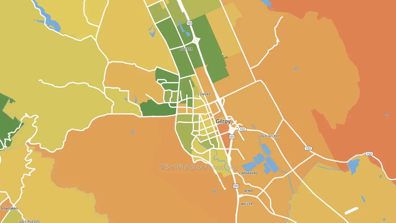 95020, CA block-group voter-turnout map