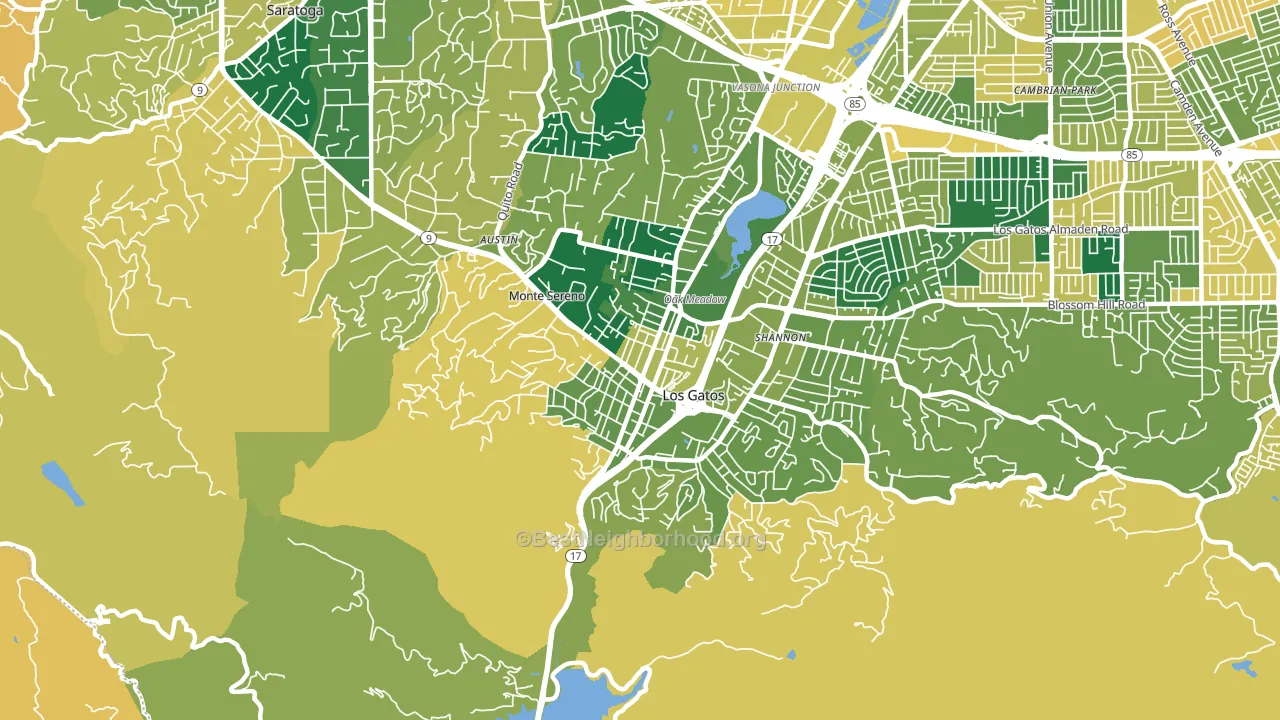 95030, CA block-group voter-turnout map