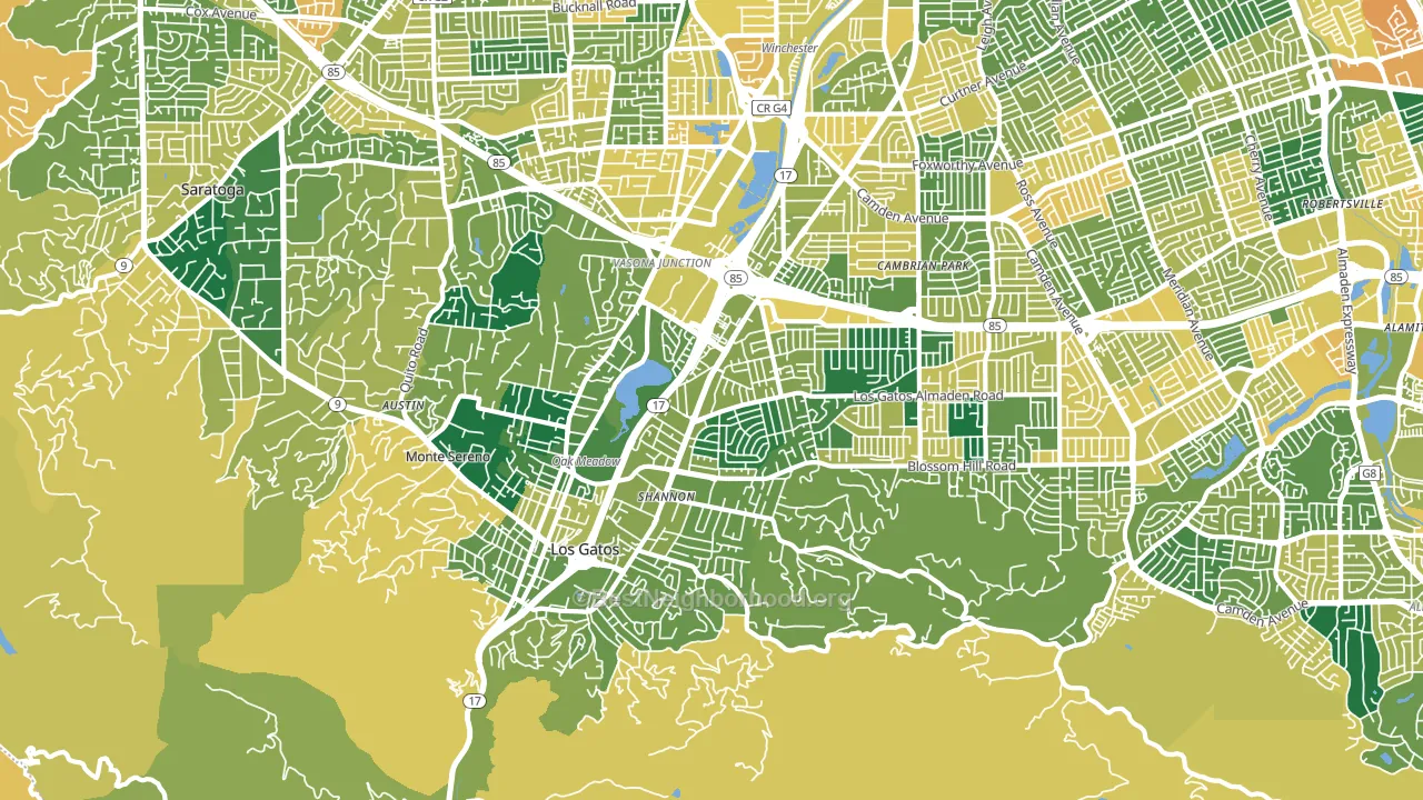 95032, CA block-group voter-turnout map