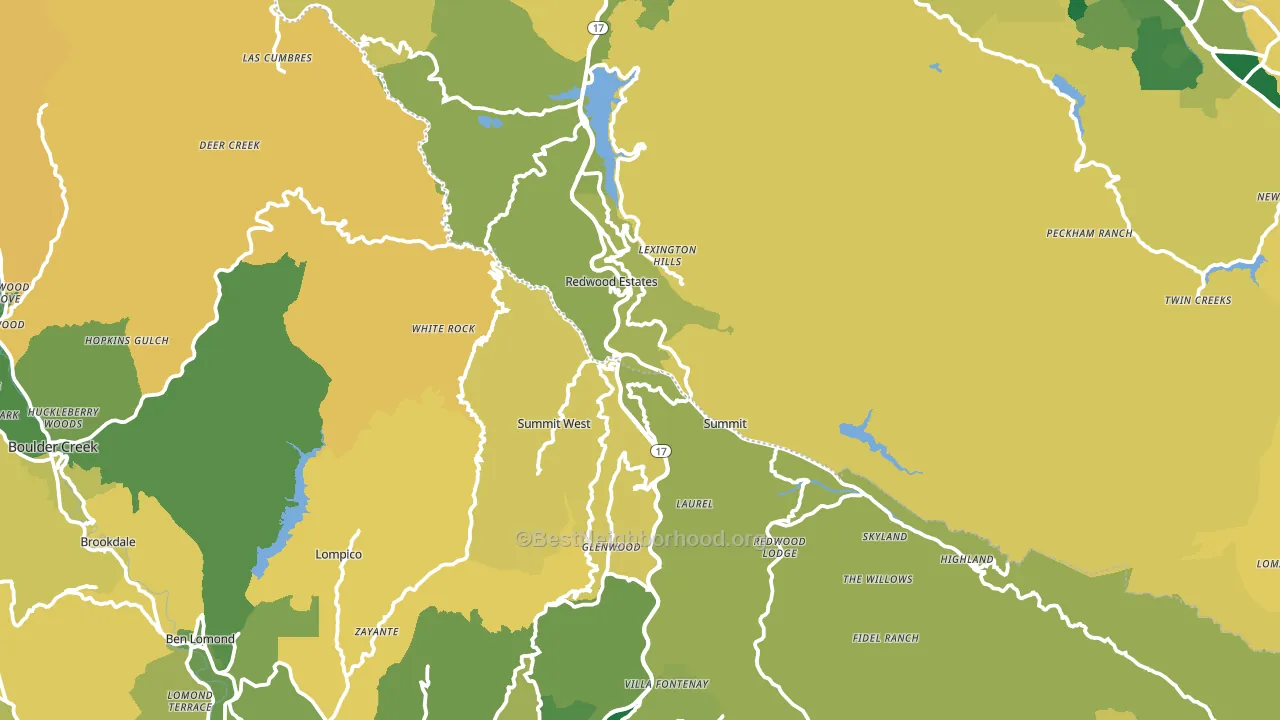 95033, CA block-group voter-turnout map
