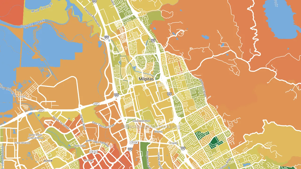 95035, CA block-group voter-turnout map