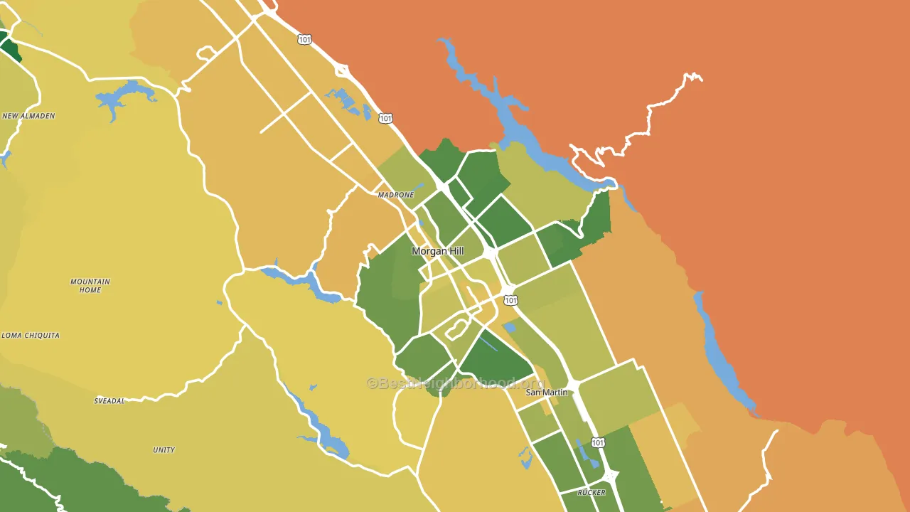 95037, CA block-group voter-turnout map