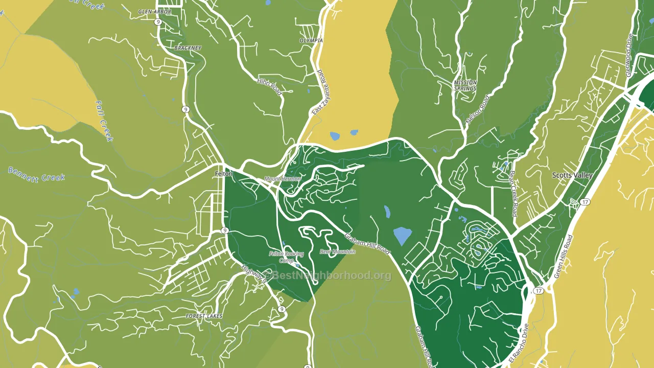 95041, CA block-group voter-turnout map