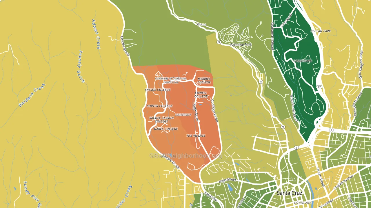 95064, CA block-group voter-turnout map