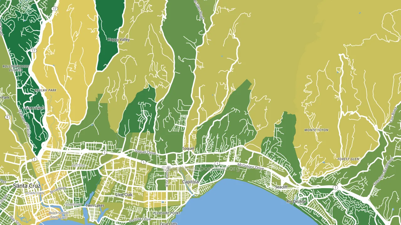 95073, CA block-group voter-turnout map
