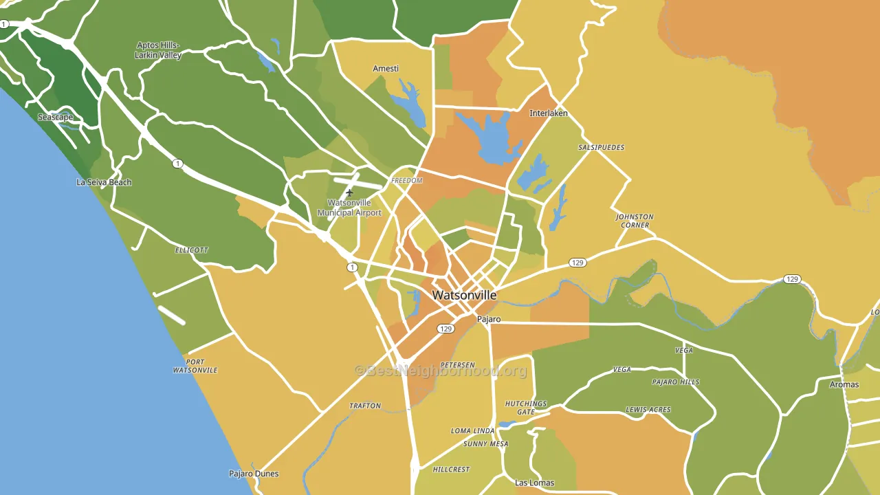 95076, CA block-group voter-turnout map