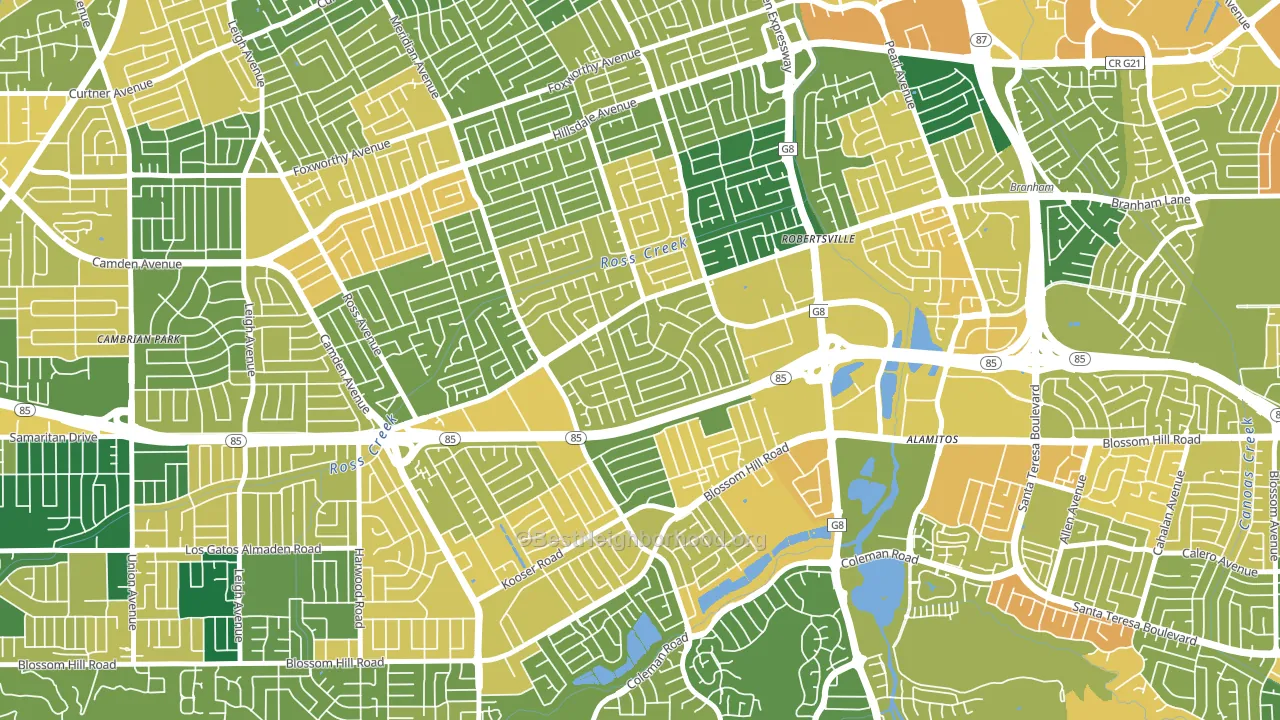 95118, CA block-group voter-turnout map