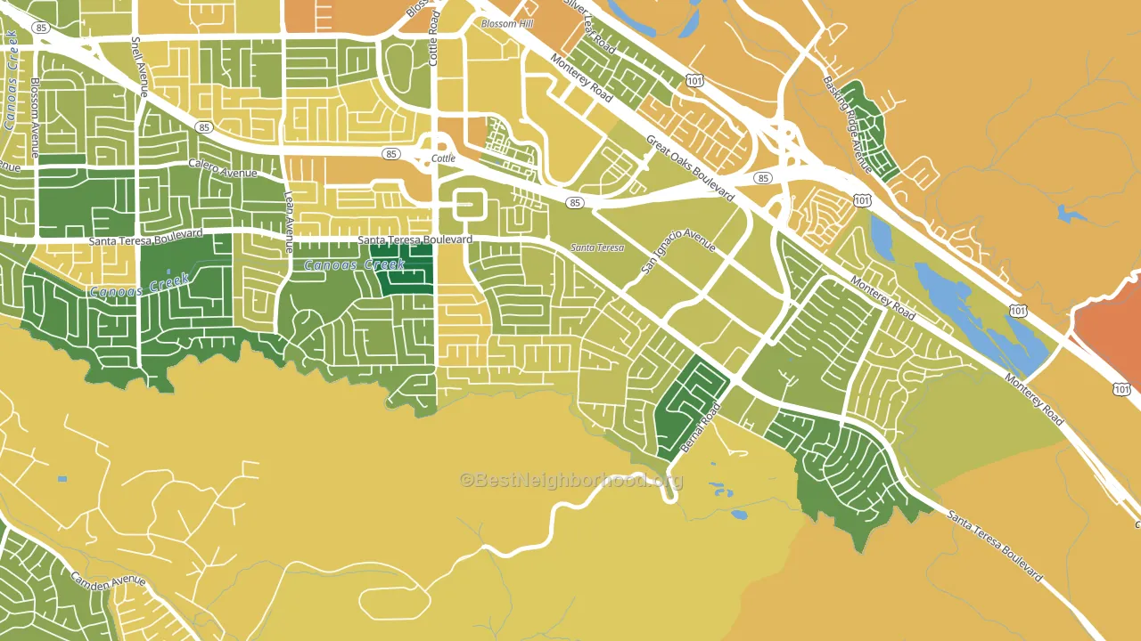 95119, CA block-group voter-turnout map