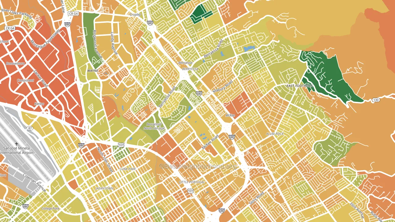 95133, CA block-group voter-turnout map