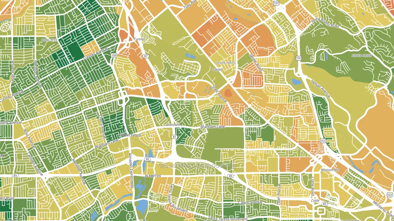 95136, CA block-group voter-turnout map