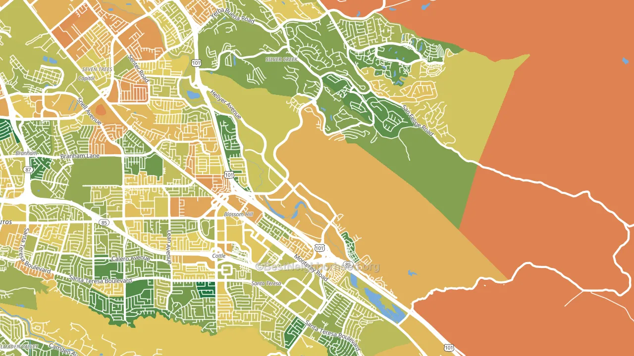 95138, CA block-group voter-turnout map