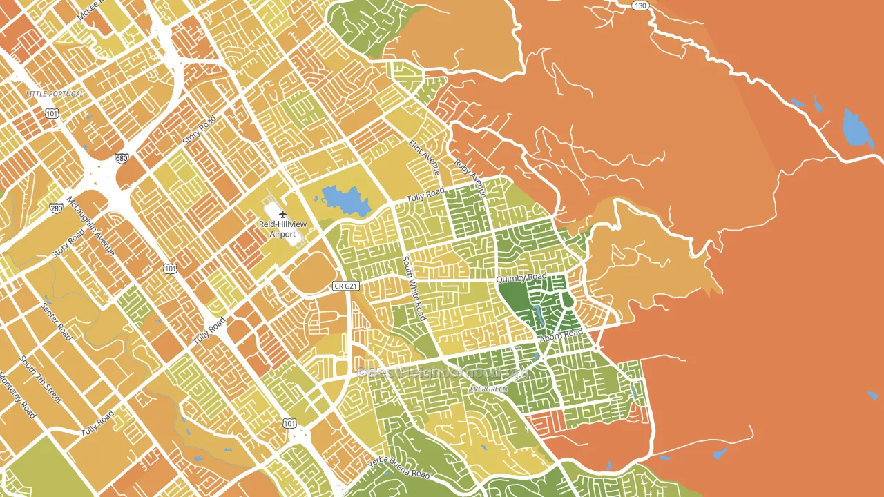 95148, CA block-group voter-turnout map