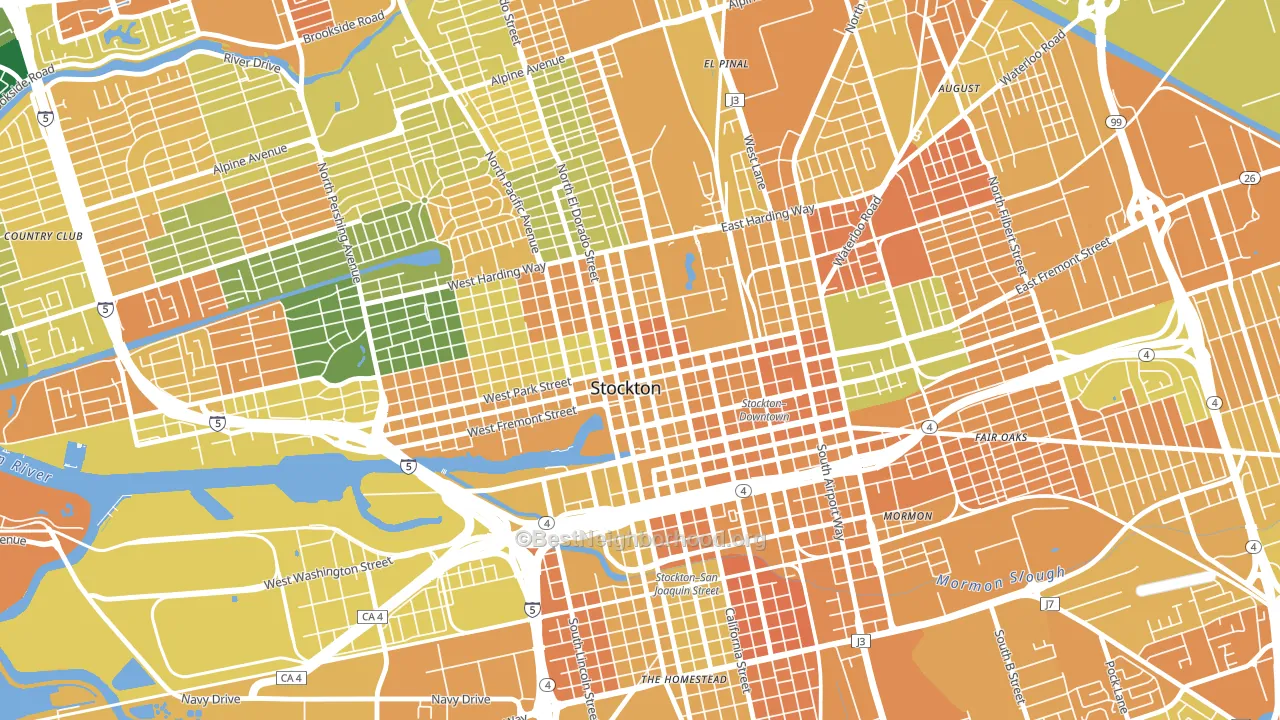 95202, CA block-group voter-turnout map