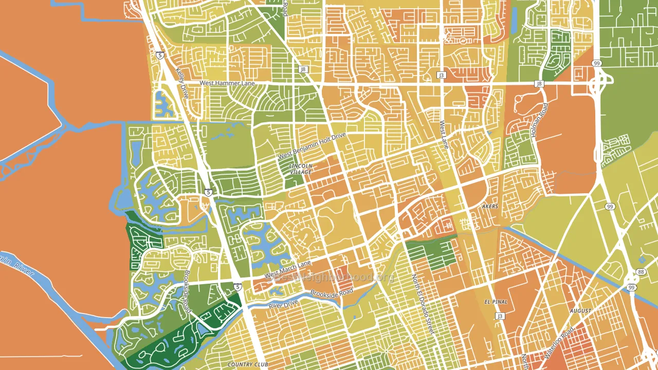 95207, CA block-group voter-turnout map
