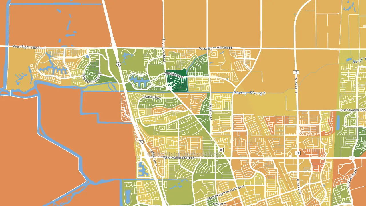 95209, CA block-group voter-turnout map