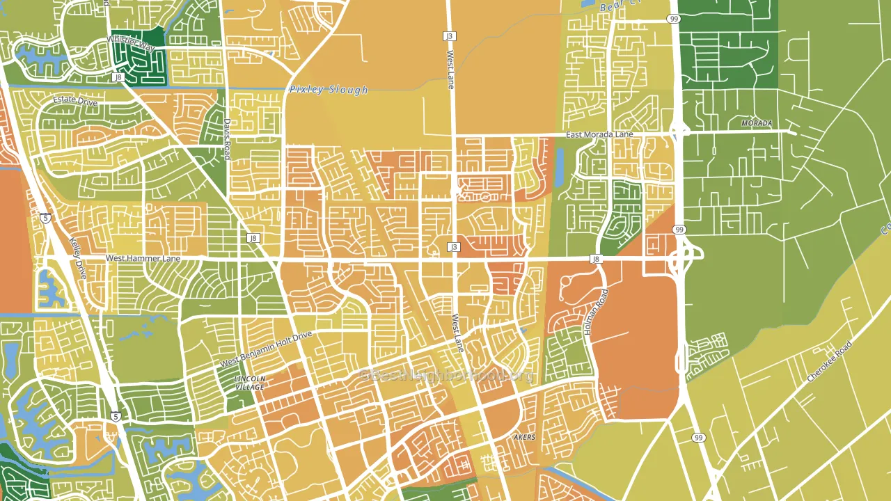 95210, CA block-group voter-turnout map