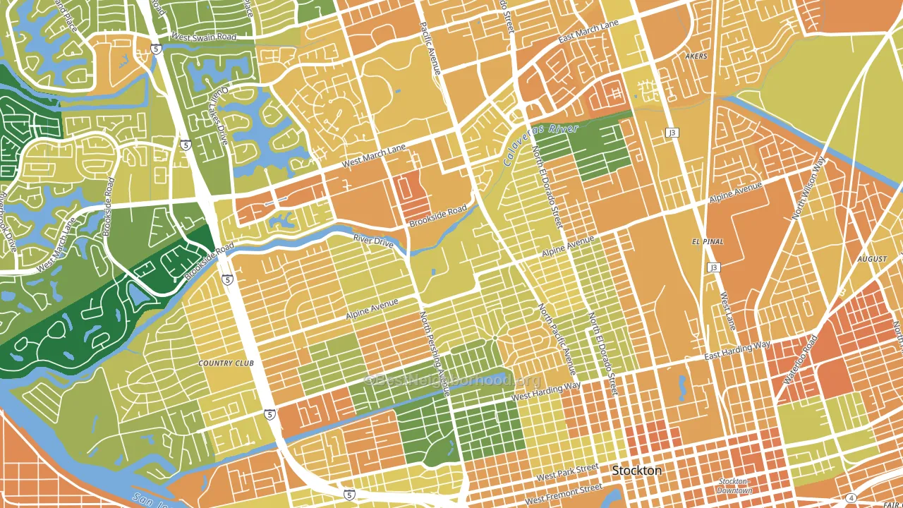95211, CA block-group voter-turnout map