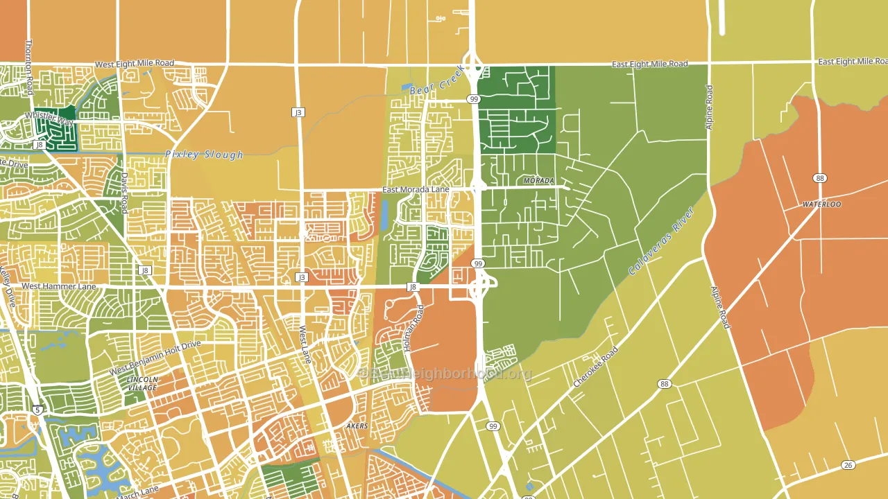 95212, CA block-group voter-turnout map