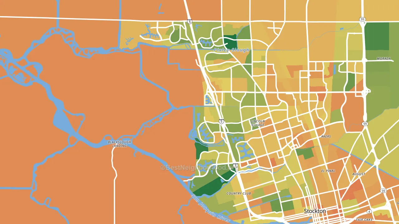 95219, CA block-group voter-turnout map