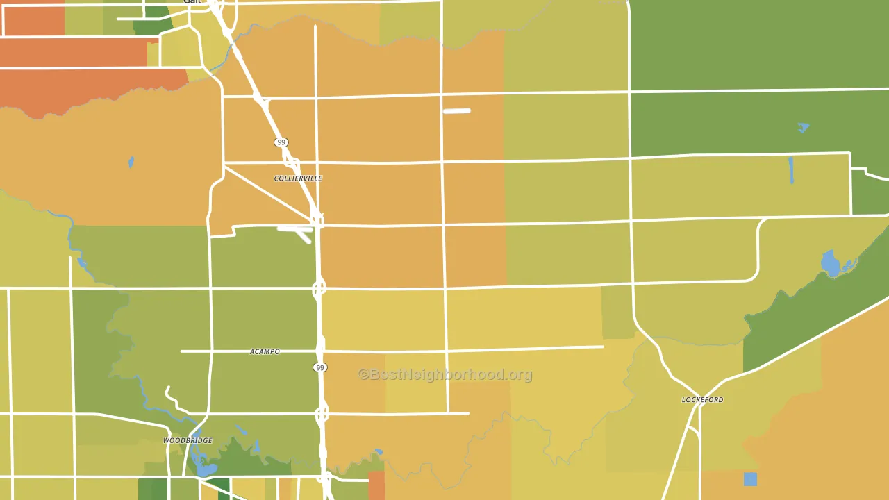 95220, CA block-group voter-turnout map