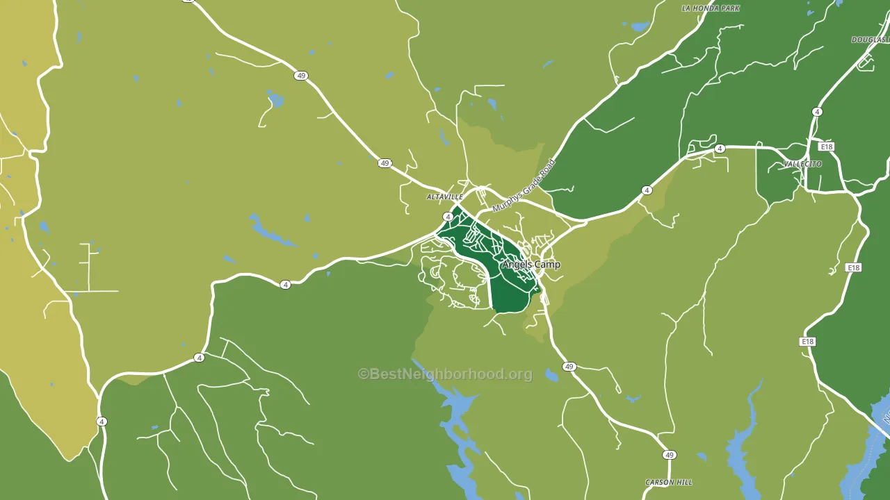 95222, CA block-group voter-turnout map