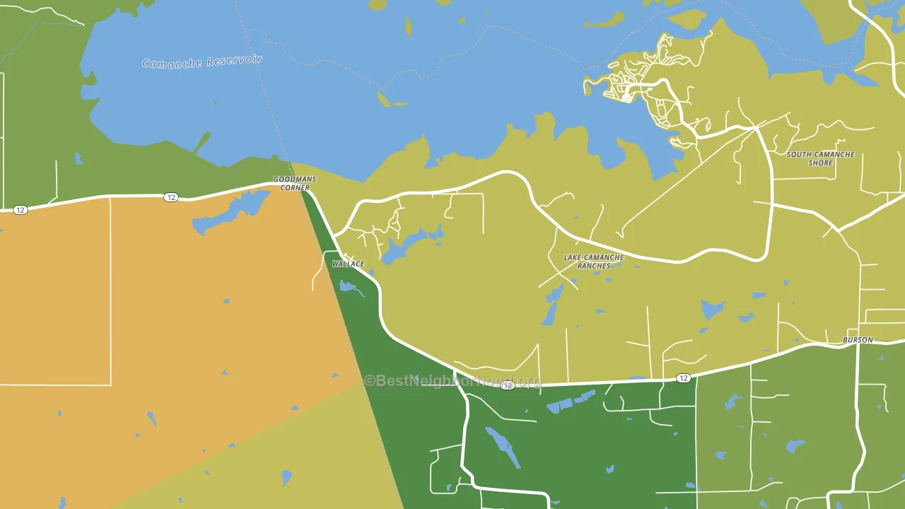 95254, CA block-group voter-turnout map