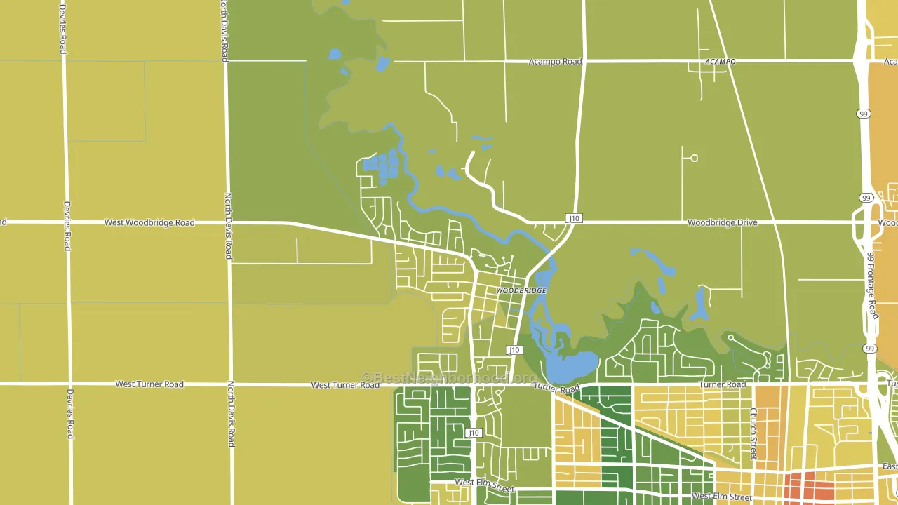 95258, CA block-group voter-turnout map