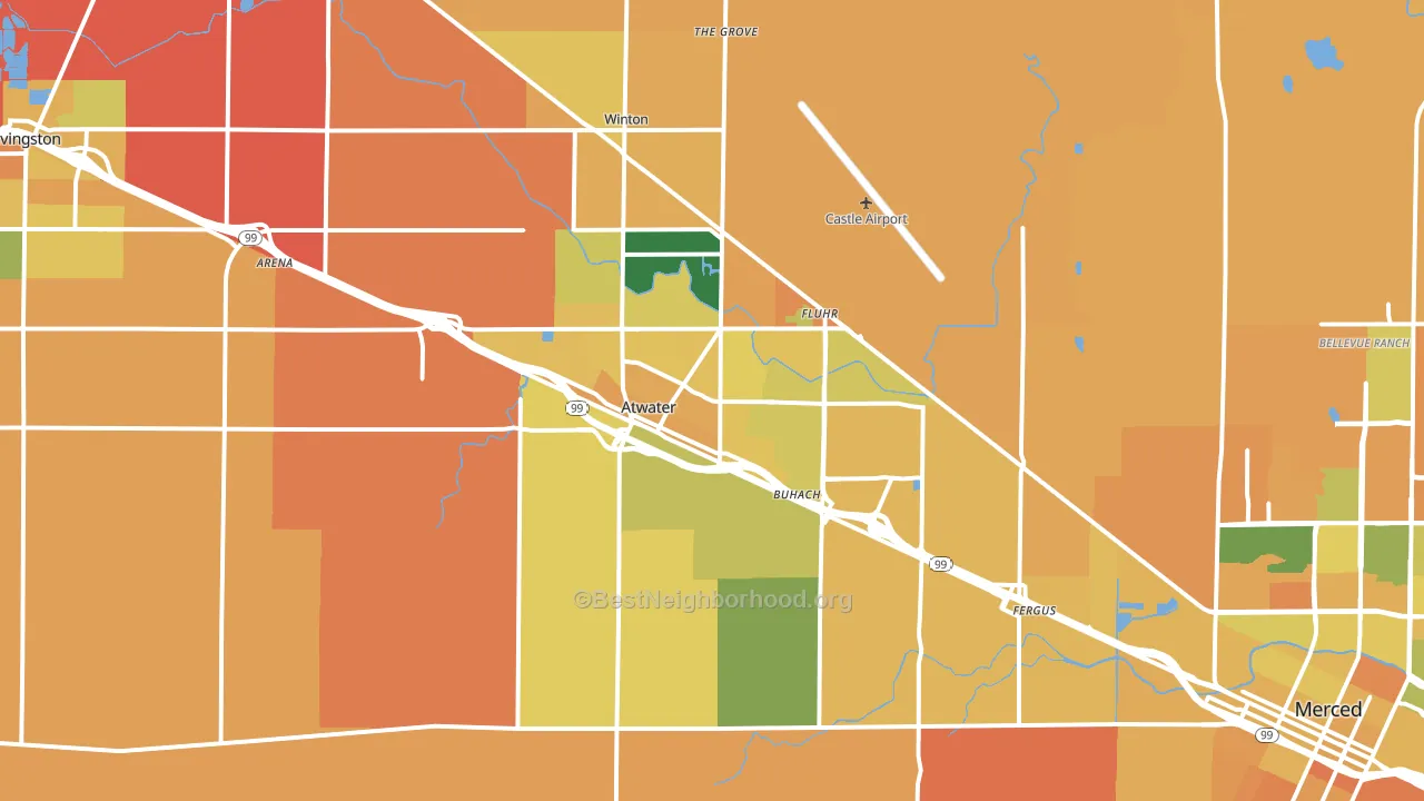 95301, CA block-group voter-turnout map