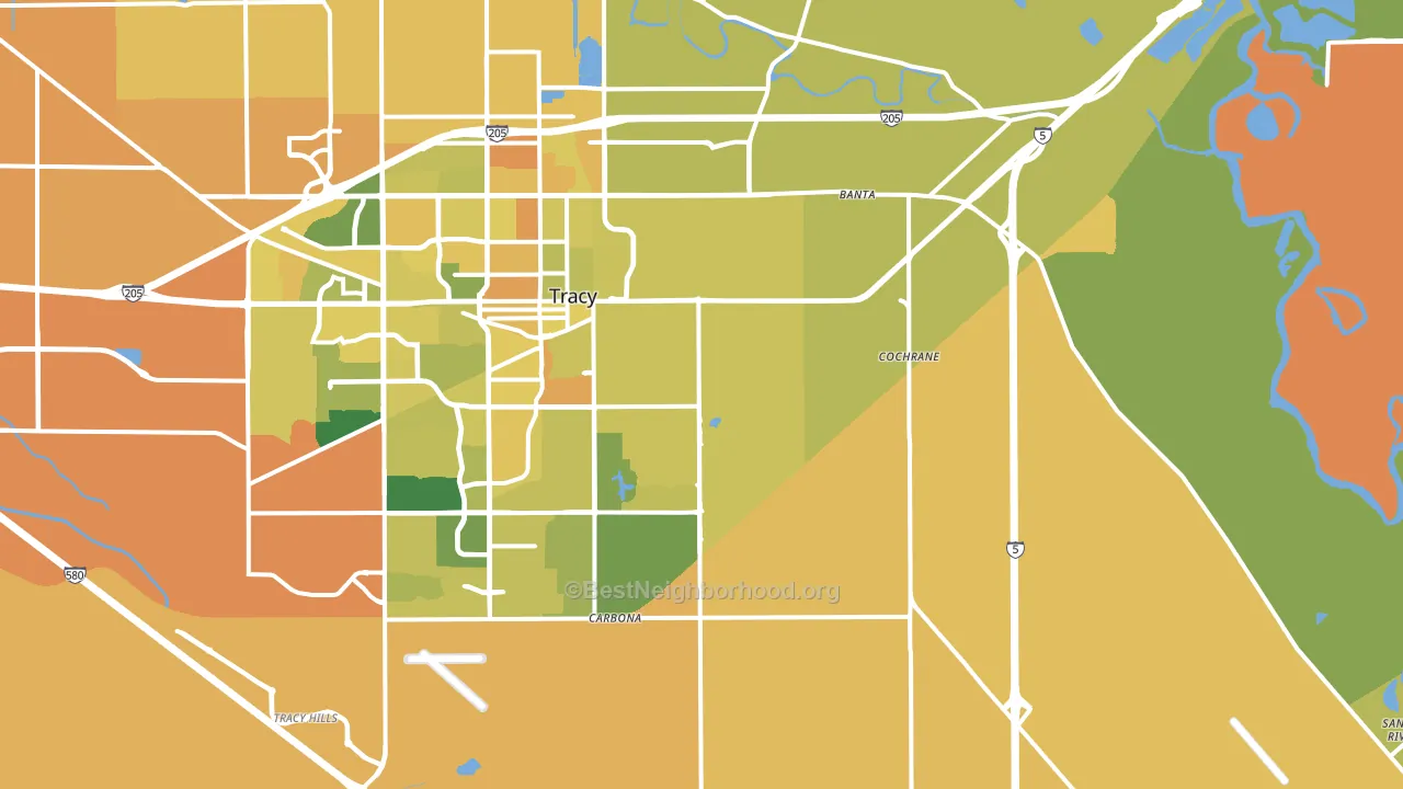 95304, CA block-group voter-turnout map