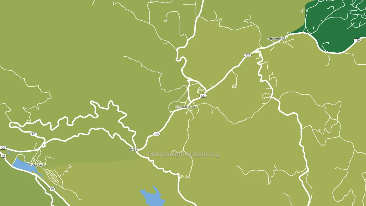 95305, CA block-group voter-turnout map