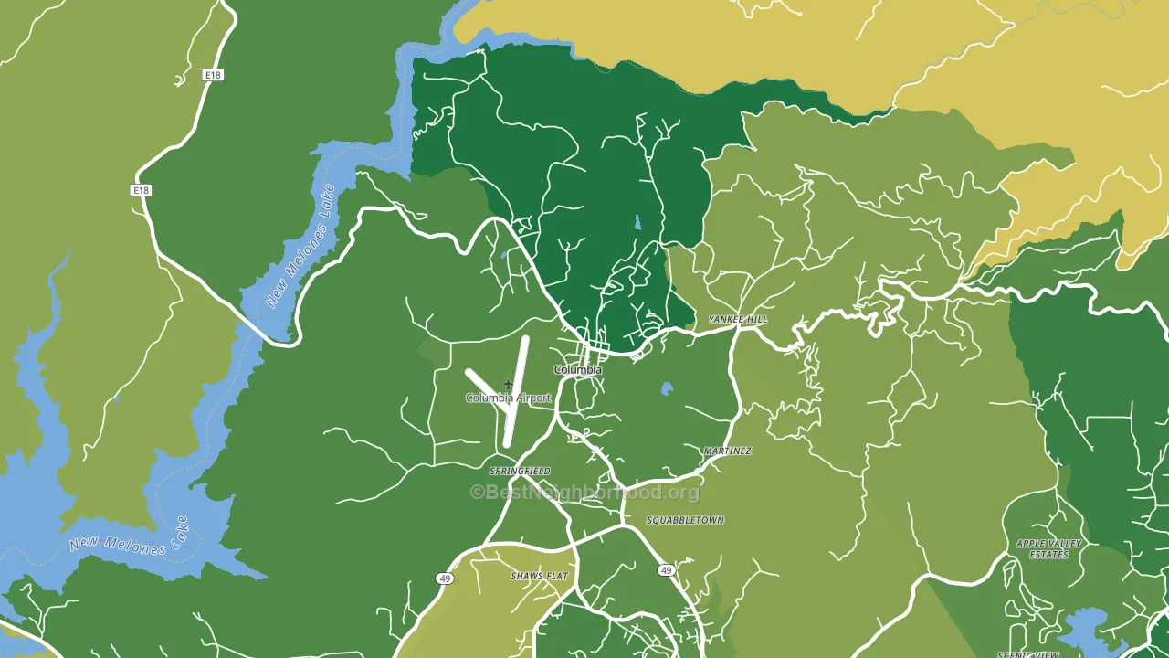 95310, CA block-group voter-turnout map