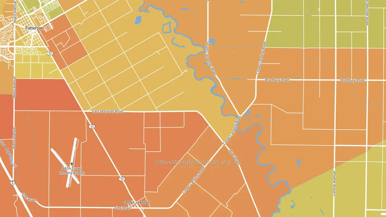 95313, CA block-group voter-turnout map