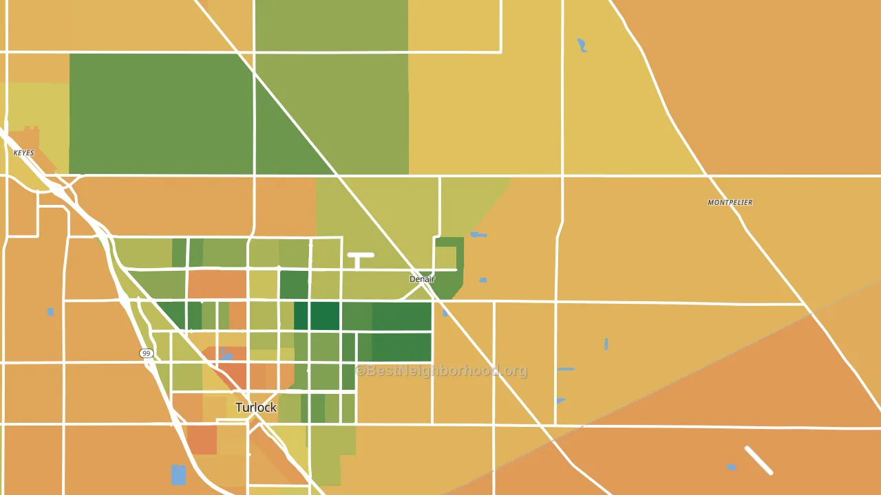 95316, CA block-group voter-turnout map