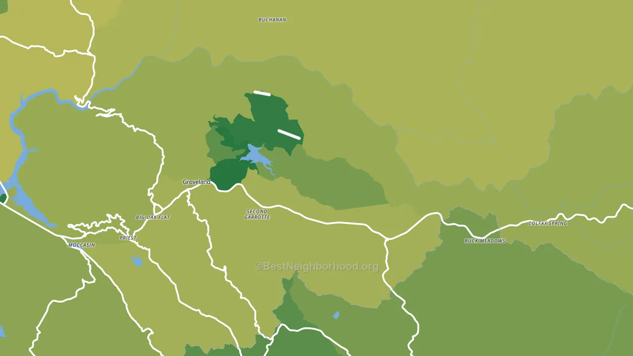 95321, CA block-group voter-turnout map