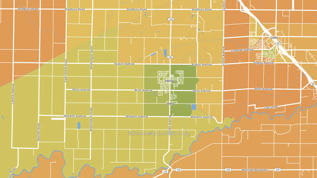 95324, CA block-group voter-turnout map