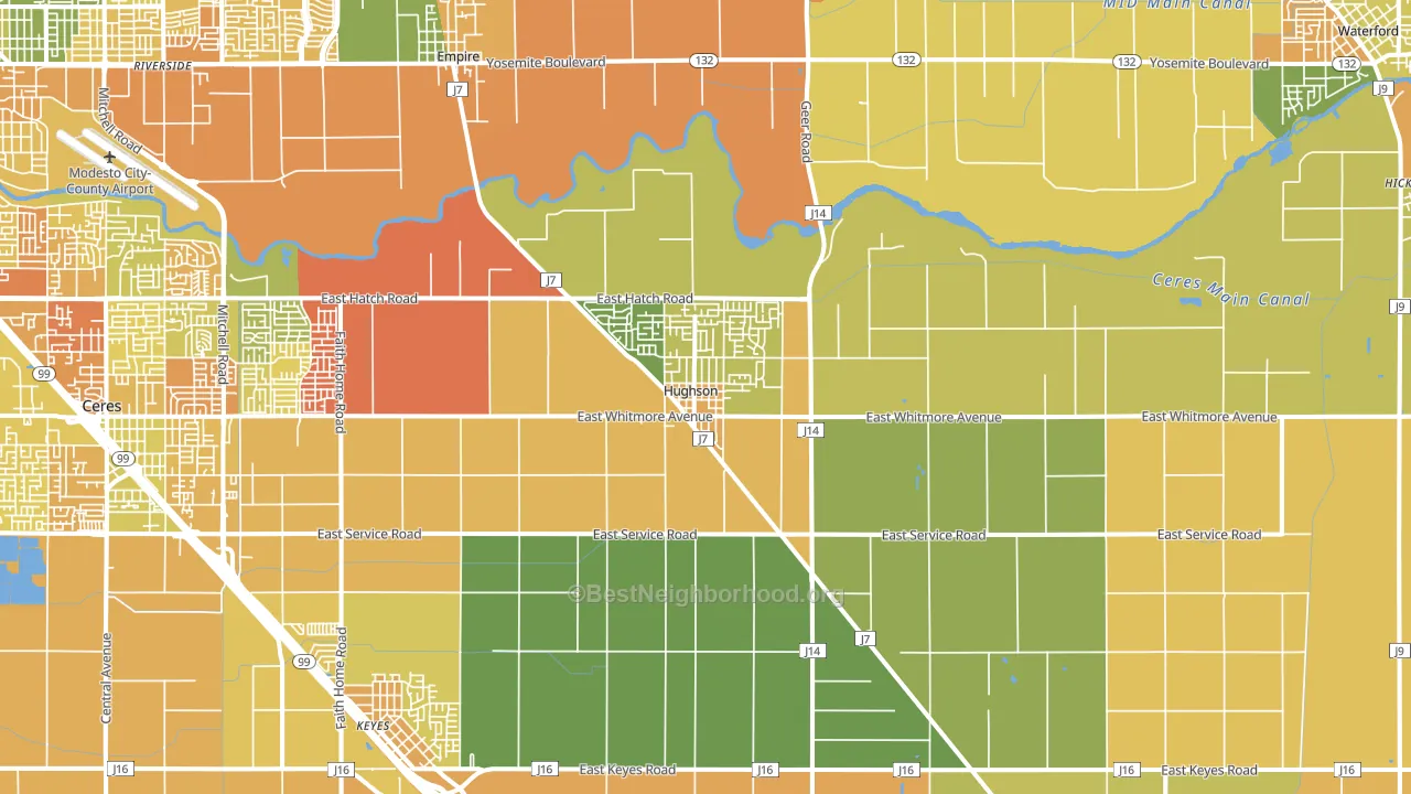 95326, CA block-group voter-turnout map