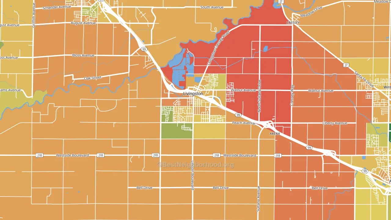 95334, CA block-group voter-turnout map