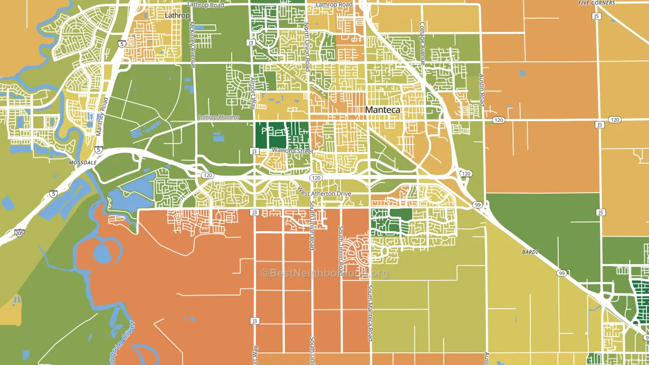 95337, CA block-group voter-turnout map