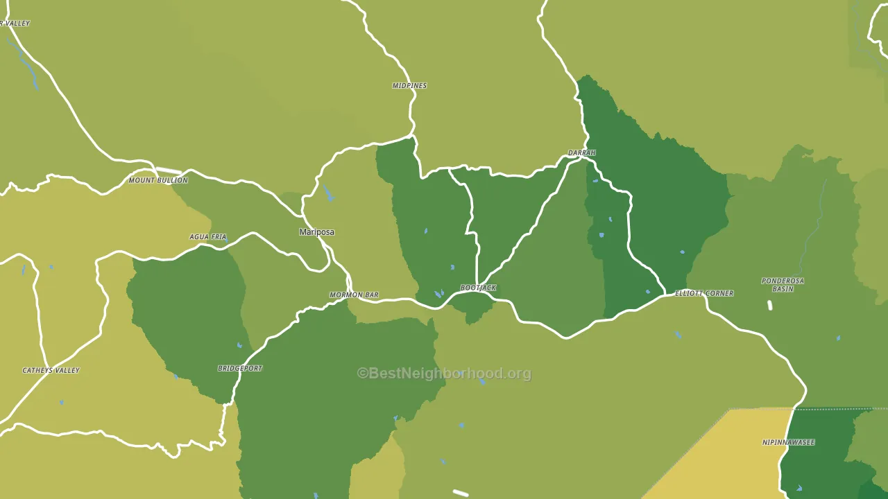 95338, CA block-group voter-turnout map
