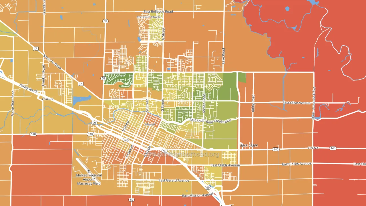 95340, CA block-group voter-turnout map