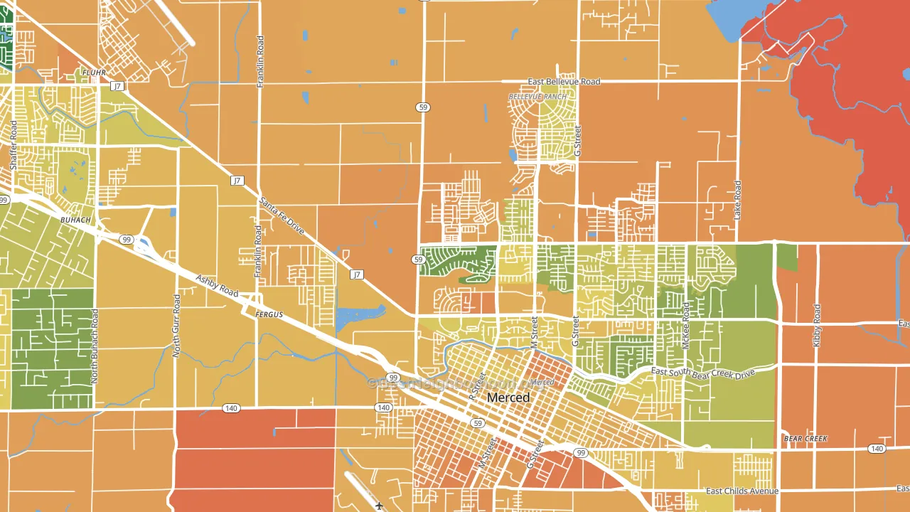 95348, CA block-group voter-turnout map