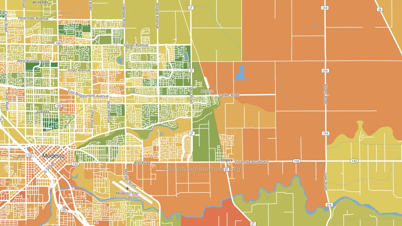 95357, CA block-group voter-turnout map