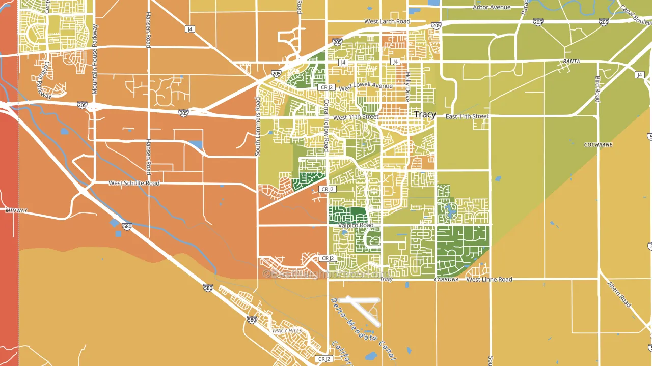 95377, CA block-group voter-turnout map