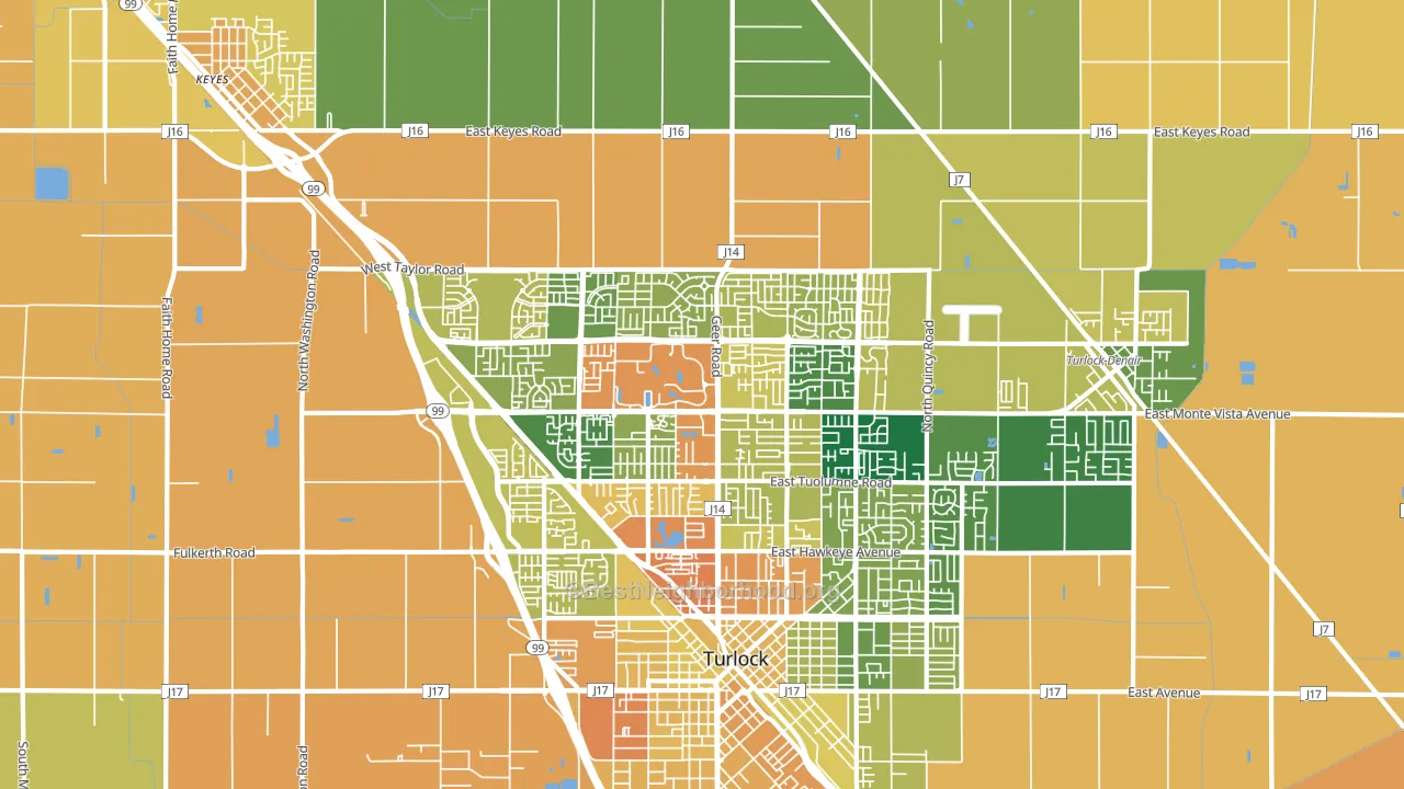 95382, CA block-group voter-turnout map