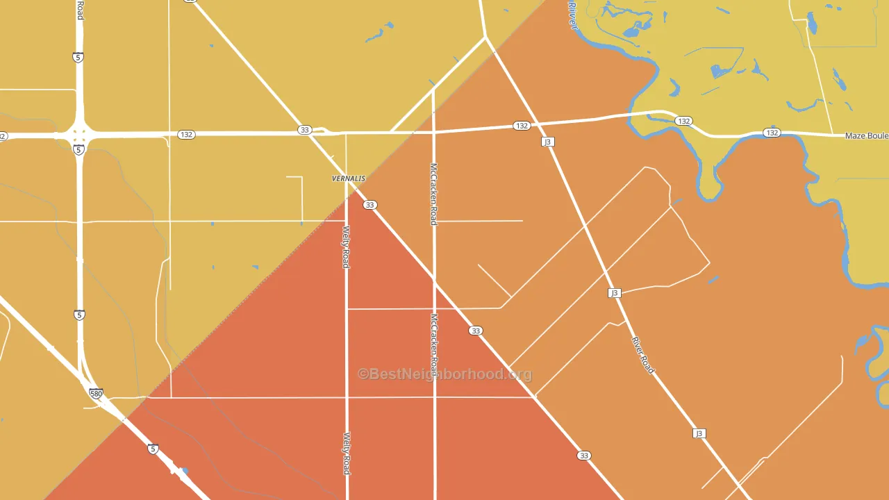 95385, CA block-group voter-turnout map