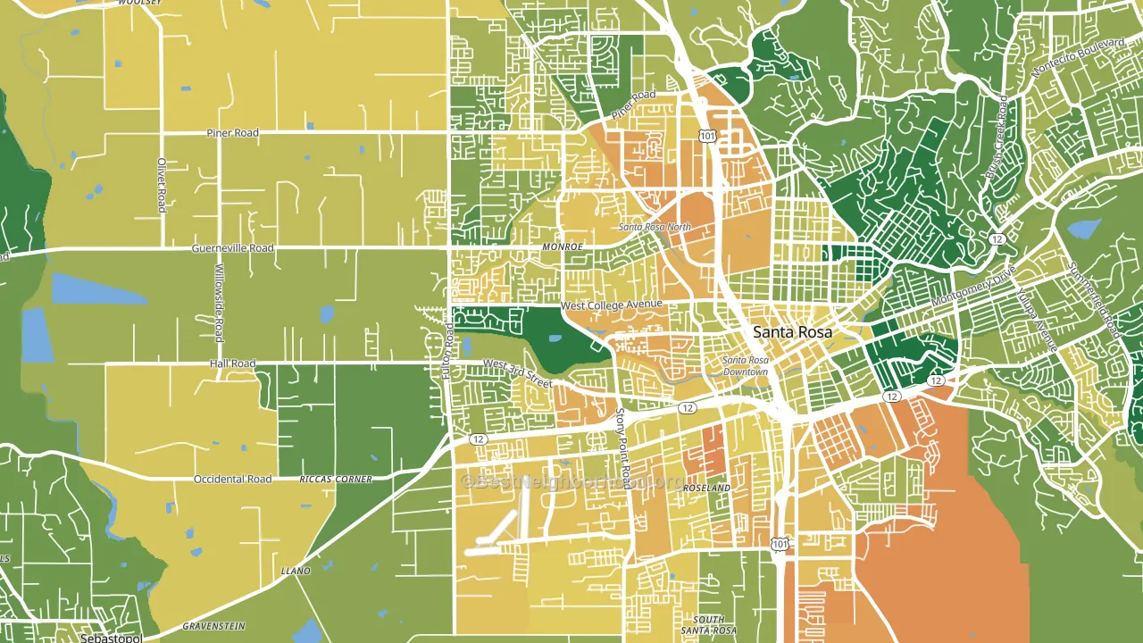 95401, CA block-group voter-turnout map