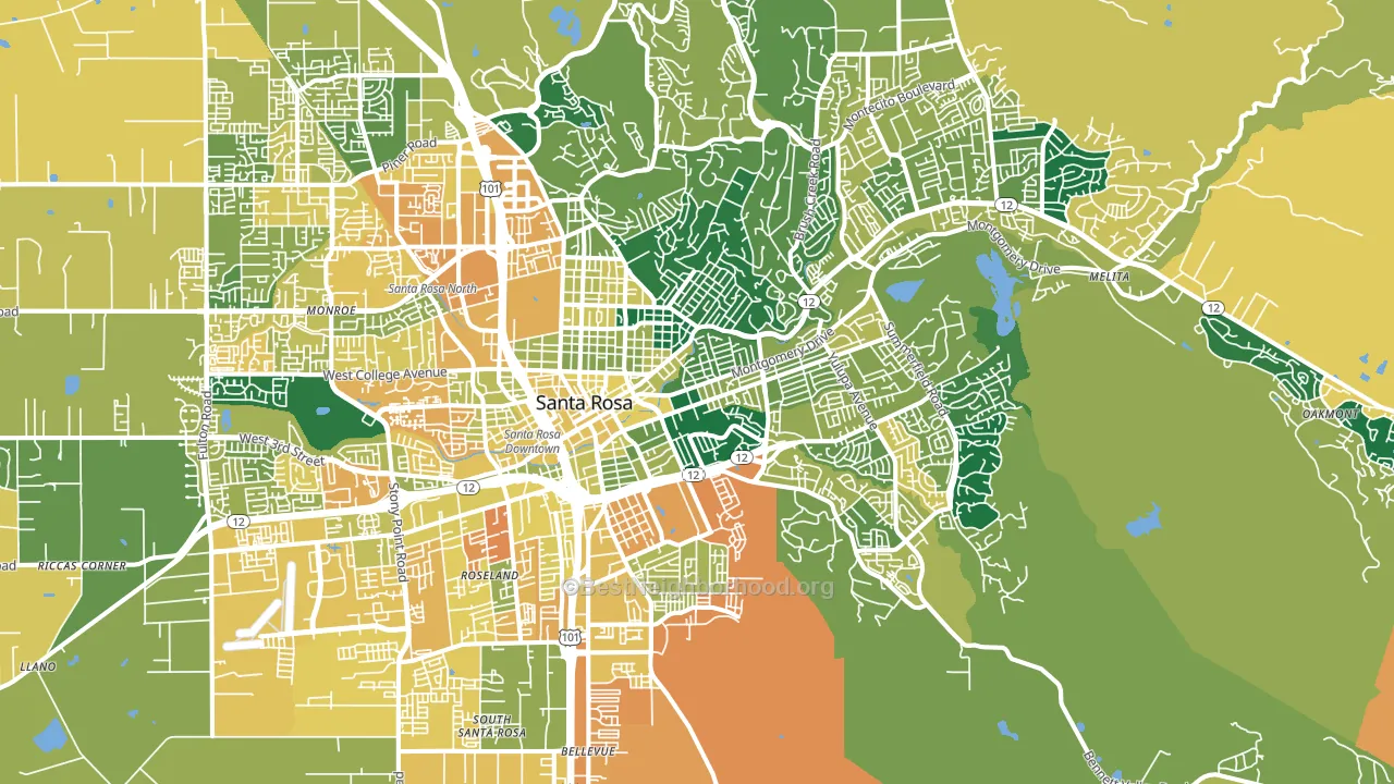 95404, CA block-group voter-turnout map