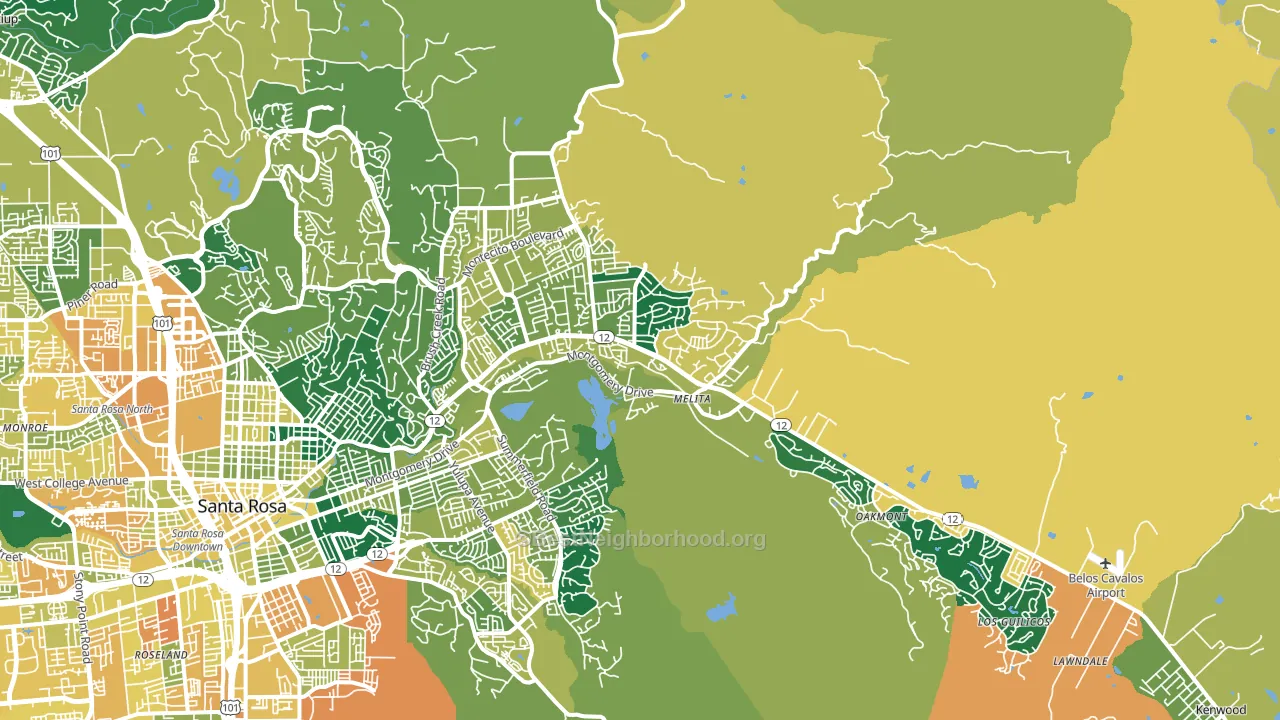 95409, CA block-group voter-turnout map