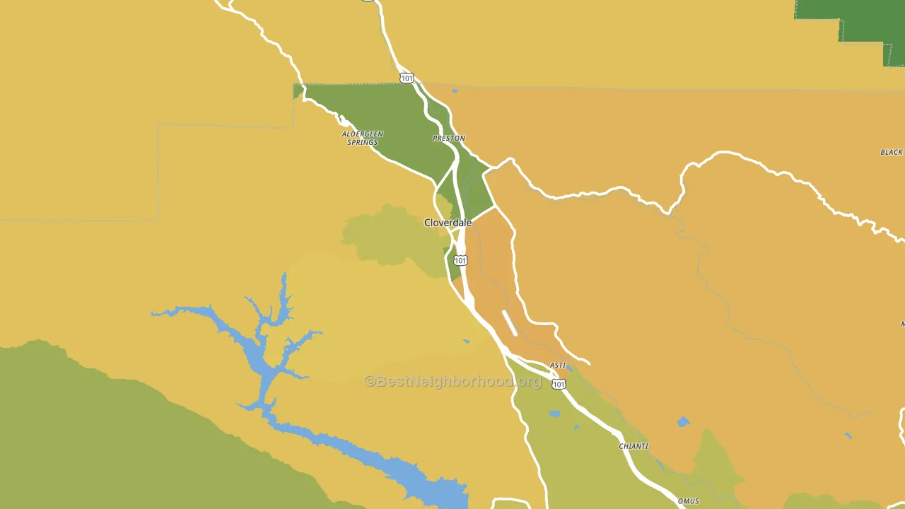 95425, CA block-group voter-turnout map